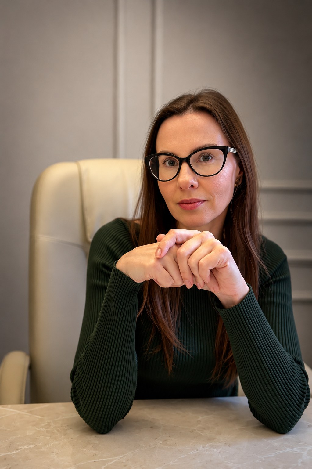 Dra. Talita Biason em seu consultório
